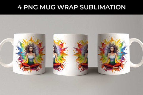 Empowerment Burst - Confident Yoga Mug Wrap Sublimation Bundle Sublimation Sintegra 