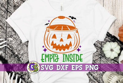 Empty Inside Trick or Treat Candy Bucket SVG DXF EPS PNG SVG Greedy Stitches 