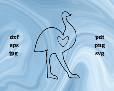 Emu Heart SVG Cut File SVG Northern Light SVG 