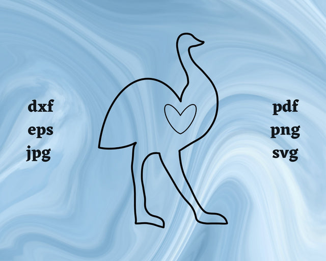Emu Heart SVG Cut File SVG Northern Light SVG 