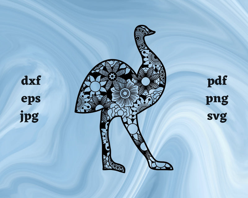 Emu Mandala SVG Cut File SVG Northern Light SVG 