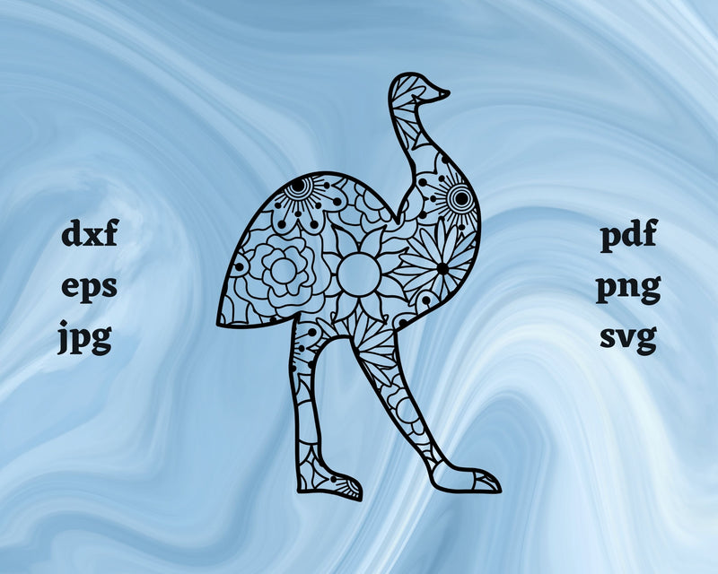 Emu Mandala SVG Cut File SVG Northern Light SVG 