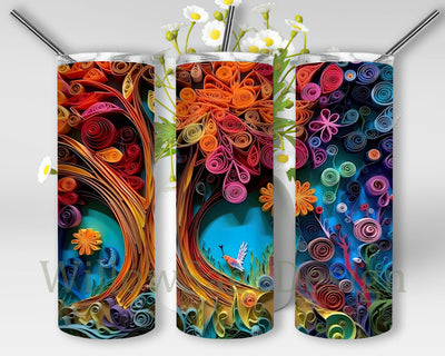 Enchanted Forest 20oz Skinny Tumbler Png, Enchanted Forest Animals Png, Colorful Floral Tumbler, Sublimation Designs, Tumbler Wrap, Sublimation Sublimation WillowSageDesign 