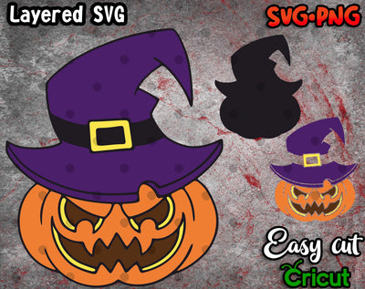 Enchanted Halloween Pumpkin Witch Hat - Layered SVG Files SVG Cozy-Art 