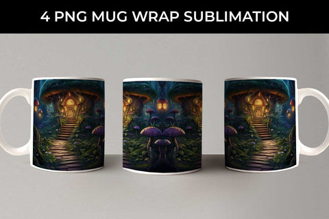 Enchanted Haven Mug Wrap: Fairy Tale Forest, Magical Journey, Woodland Wonderland Sublimation Sintegra 