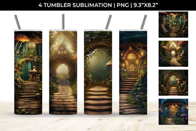 Enchanted Haven Tumbler: Fairy Tale Forest, Magical Journey, Woodland Wonderland Sublimation Sintegra 