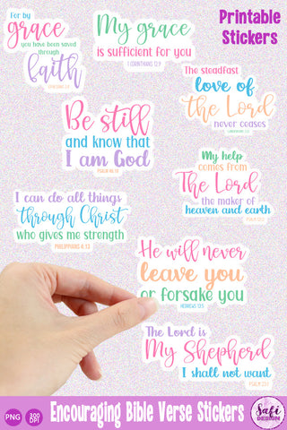Encouraging Bible Verse Printable Stickers SVG Safi Design 