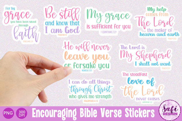 Encouraging Bible Verse Printable Stickers SVG Safi Design 