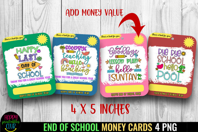 End of School Money Card Holder 1- Printable Money Card PNG SVG Happy Printables Club 