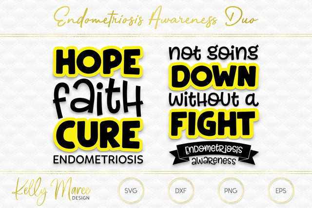 Endometriosis Awareness Cut File Duo Kelly Maree Design 
