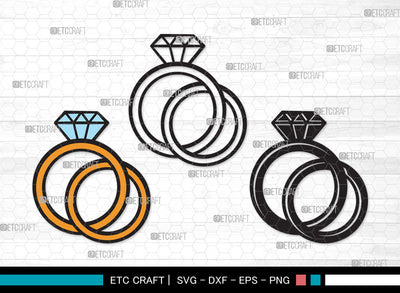 Engagement Ring Clipart SVG | Diamond Ring Svg | Wedding Ring Svg | Ring Svg | Diamond Wedding Ring Svg | Gold Ring Svg | Engagement Ring Clipart SVG ETC Craft 