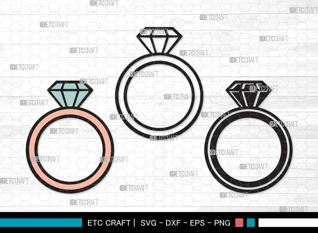 Engagement Ring Clipart SVG | Diamond Ring Svg | Wedding Ring Svg | Ring Svg | Diamond Wedding Ring Svg | Gold Ring Svg | Engagement Ring Clipart SVG ETC Craft 
