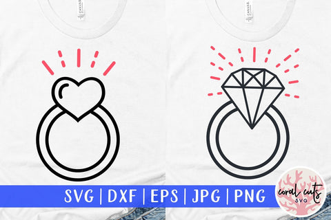 Engagement ring heart – Wedding SVG EPS DXF PNG SVG CoralCutsSVG 