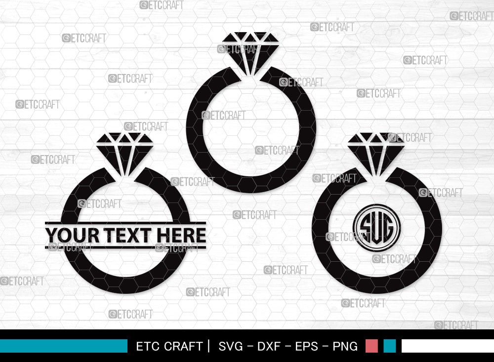 Engagement Ring Monogram SVG | Diamond Ring Svg | Wedding Ring Svg ...