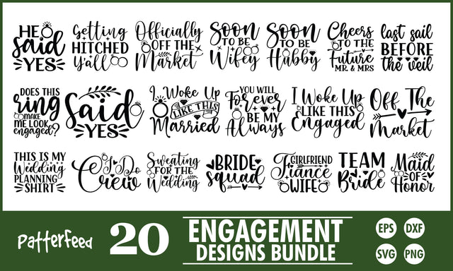 Engagement SVG Designs Bundle SVG PatternFeed8 
