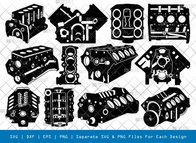 Engine Block Silhouette, Engine Block SVG, Cylinder Block Svg, Engine Parts Svg, Engine Block Bundle, SB00917 SVG ETC Craft 