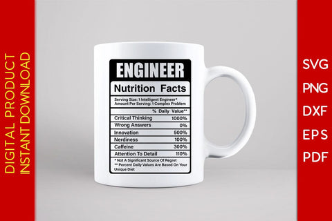 Engineer Nutrition Facts SVG PNG PDF Cut File SVG Creativedesigntee 