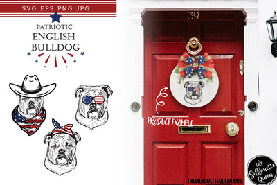 English Bulldog Dog Patriotic Cut files and Sublimation SVG Loveleen Kaur 