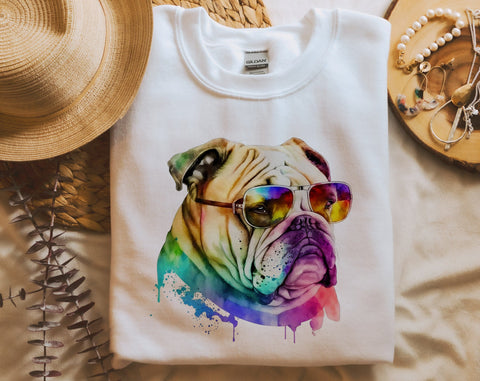 English Bulldog Sublimation Designs Bundle, 6 Designs, English Bulldog PNG Files, English Bulldog In Sunglasses PNG, English Bulldog Clipart Sublimation HappyDesignStudio 