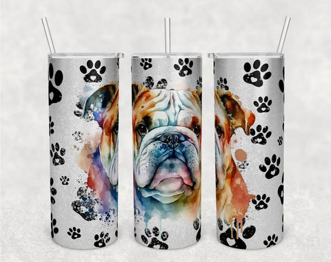 English Bulldog Tumbler Wraps Bundle, 20 Oz Skinny Tumbler English Bulldog Sublimation Designs, Seamless English Bulldog PNG, 5 Designs Sublimation HappyDesignStudio 