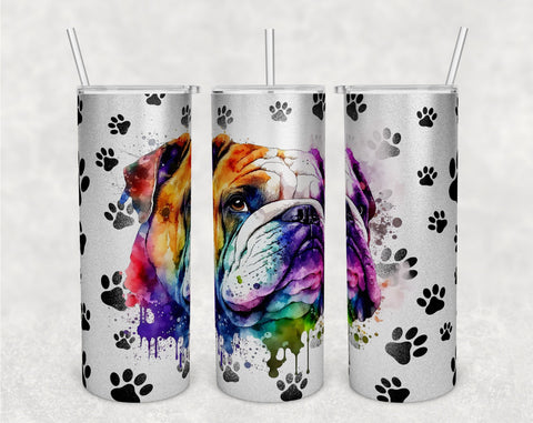 English Bulldog Tumbler Wraps Bundle, 20 Oz Skinny Tumbler English Bulldog Sublimation Designs, Seamless English Bulldog PNG, 5 Designs Sublimation HappyDesignStudio 