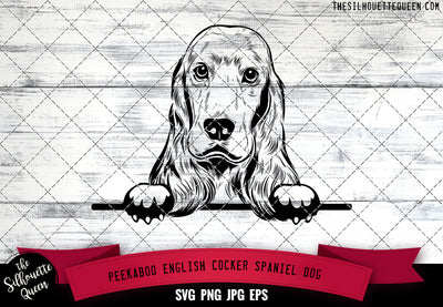 English Cocker Spaniel Peek A Boo | Peekaboo | Peeking Dog Face SVG for Glowforge, Cricut, Laser, Silhouette, Scan n cut files SVG Loveleen Kaur 