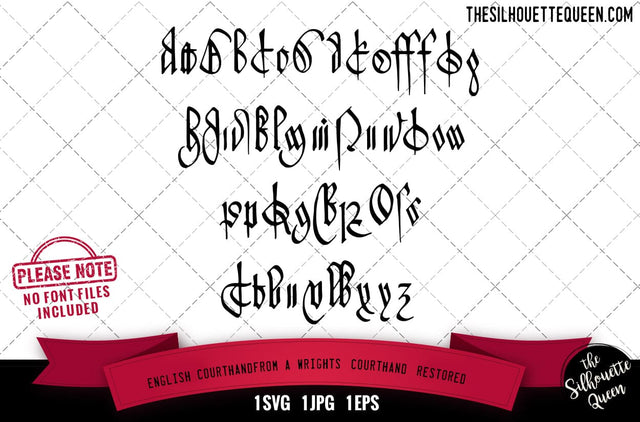 English Courthand From A. Wrights Courthand alphabets - ABC letters SVG Loveleen Kaur 