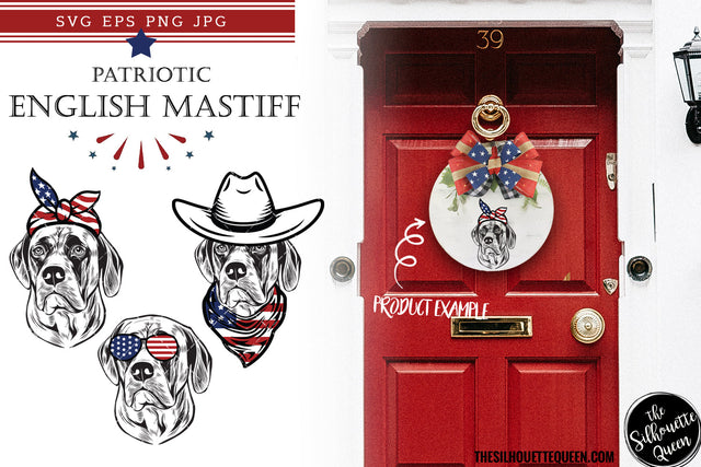 English Mastiff Dog Patriotic Cut files and Sublimation SVG Loveleen Kaur 