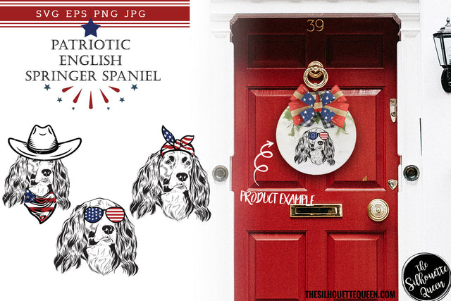 English Springer Spaniel Dog Patriotic Cut files and Sublimation SVG Loveleen Kaur 