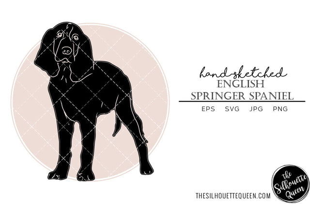 English Springer Spaniel Sketch SVG Loveleen Kaur 