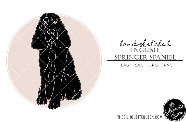 English Springer Spaniel Sketch SVG Loveleen Kaur 