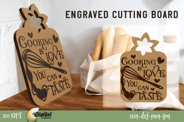 Engraved Cutting Boards Laser Cut. 3D Laser Cut Design. SVG Evgenyia Guschina 