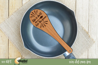 Engraved Wooden Spatulas. 3D Home Kitchen Decor Laser Cut. SVG Evgenyia Guschina 