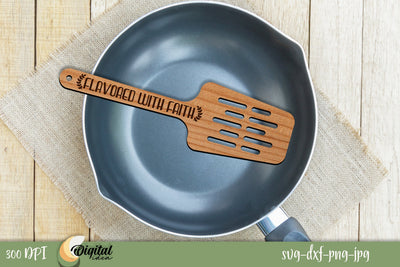 Engraved Wooden Spatulas. 3D Home Kitchen Decor Laser Cut. SVG Evgenyia Guschina 