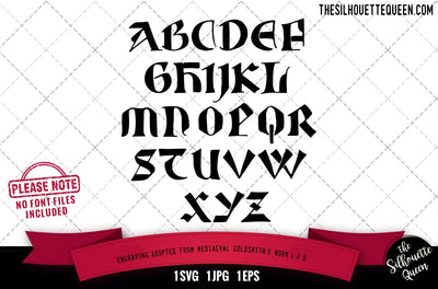 Engraving Mediaeval Goldsmith alphabets - ABC letters SVG Loveleen Kaur 