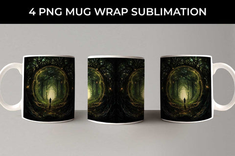 Enigmatic Woods Mug Wrap: Mystic Adventure, Forest Magic, Fairytale Dream Sublimation Sintegra 