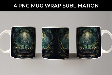 Enigmatic Woods Mug Wrap: Mystic Adventure, Forest Magic, Fairytale Dream Sublimation Sintegra 