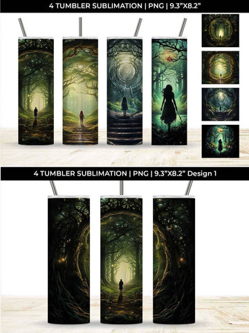 Enigmatic Woods Tumbler: Mystic Adventure, Forest Magic, Fairytale Dream Sublimation Sintegra 