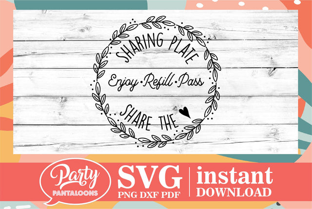 ENJOY REFILL PASS | Thanksgiving sharing plate SVG SVG Partypantaloons 