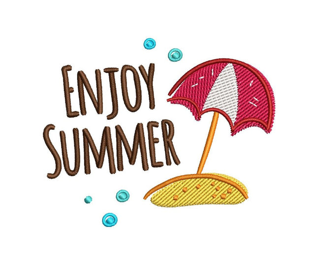 Enjoy Summer Machine Embroidery Design, Beach Embroidery, Sea Embroidery Design Embroidery/Applique DESIGNS Nino Nadaraia 