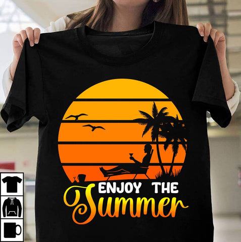 Enjoy The Summer Retro Sunset ,Summer Sublimation ,Summer Retro Vintage T-shirt DEsign,SUmmer SVG ,Summer Rtero T-shirt DEsign BUndle SVG Insomnia Std 
