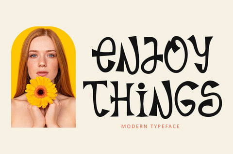 Enjoy Things - Modern Typeface Font Illushvara Design 