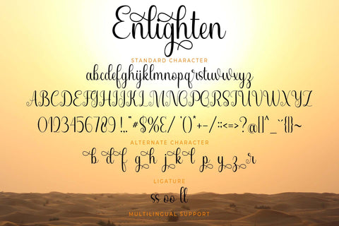 Enlighten Font love script 