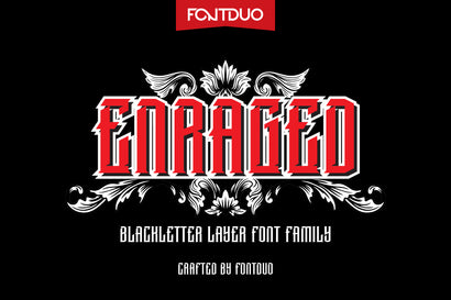 Enraged Blackletter Layer Font Family Font FontDuo 