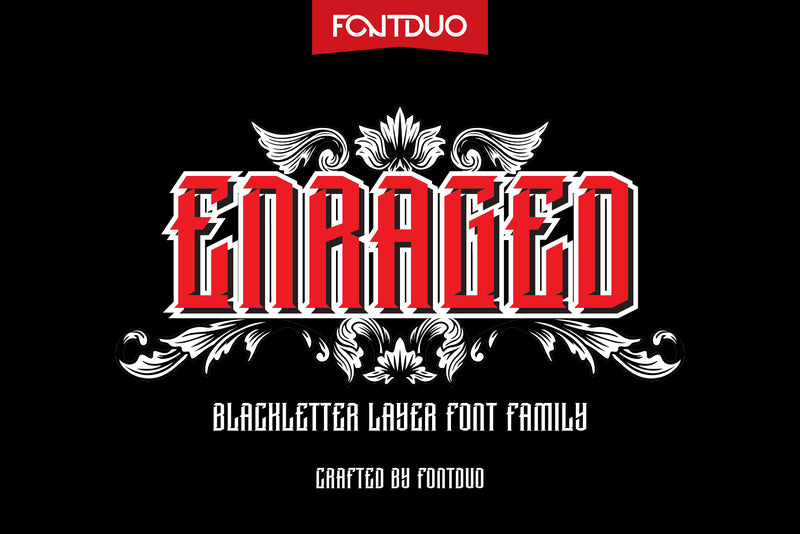 Enraged Blackletter Layer Font Family Font FontDuo 