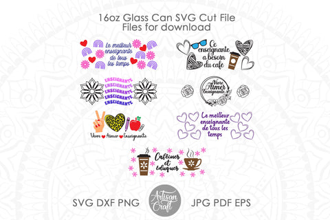 Enseignante SVG, Teacher quotes in French SVG Artisan Craft SVG 