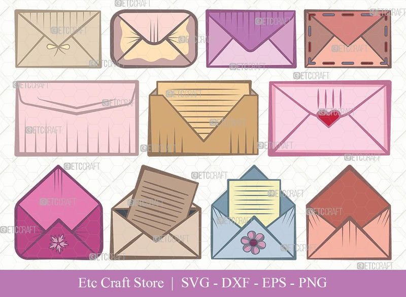 Envelope Clipart SVG Cut File | Mail Svg | Heart Envelope Svg | Mailing ...
