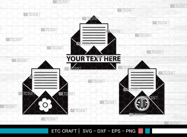 Envelope Monogram SVG | Mail Svg | Heart Envelope Svg | Mailing Svg | Letters Svg | Envelope Clipart SVG ETC Craft 
