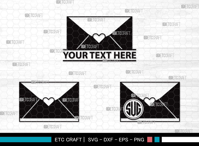 Envelope Monogram SVG | Mail Svg | Heart Envelope Svg | Mailing Svg | Letters Svg | Envelope Clipart SVG ETC Craft 
