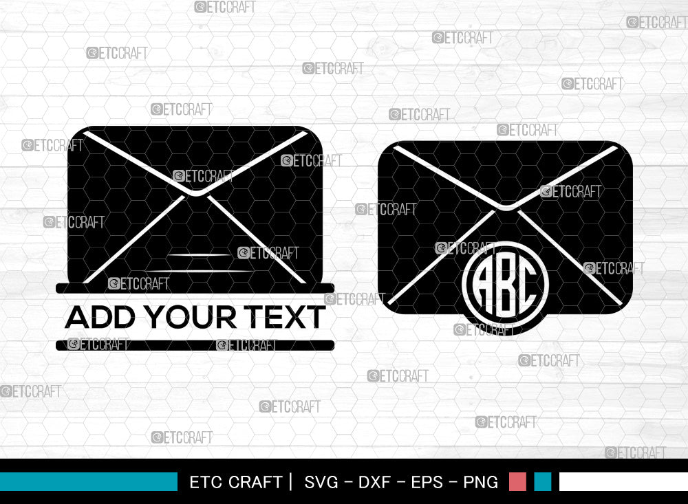 Envelope Monogram SVG, Split Monogram SVG, Mail Svg, Post Svg, Letter ...